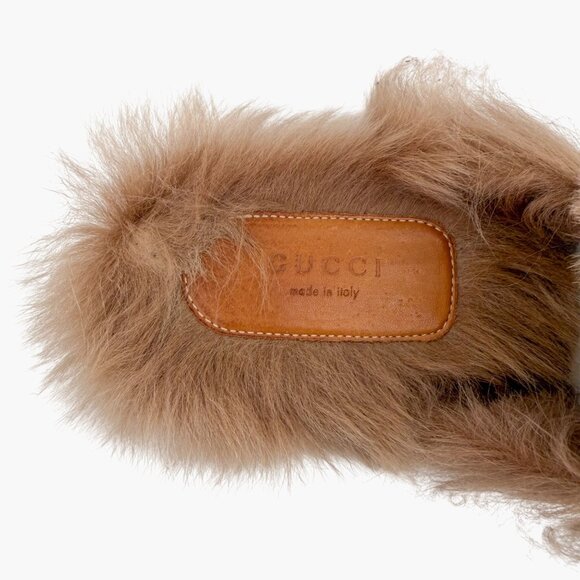 Gucci Princetown Black Velvet Fur Lined Horsebit Mules Size 38.5 US 8.5 Women's - Picture 15 of 15